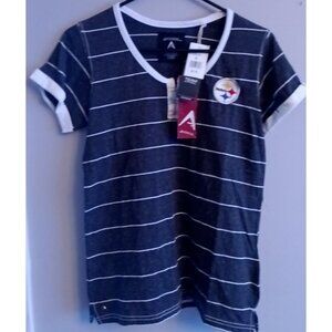 Pittsburg Steelers Polo Shirt Women's S Black Antigua Embroidered Logo NFL